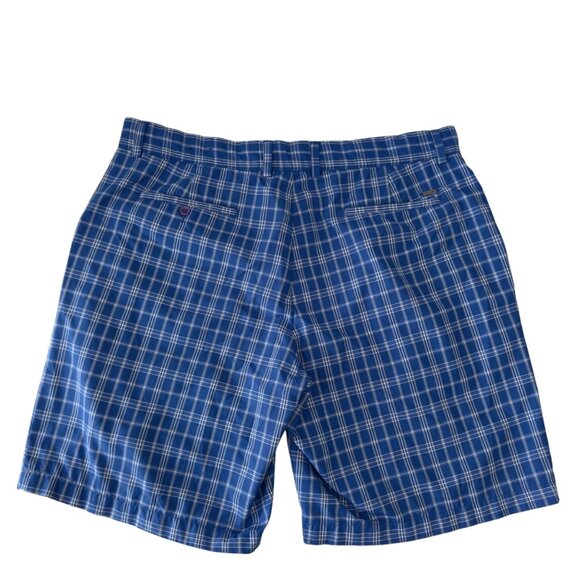 Greg Norman For Tasso Elba Mens Blue Plaid Golf Shorts Size 40 Polyester - Picture 9 of 10